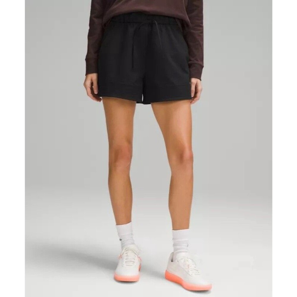 lululemon athletica Cinchable Waist High Rise Black Athletic Shorts